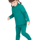 Girls' Basic Solid Full Length Cotton Soft Leggings