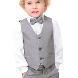 Boys Formal Suit 4 Piece Vest, Pants and Tie Dresswear Suit Set