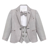 Little & Youth Boys Suit Set - Formal Jacket, Vest, Pants, Shirt, and Matching Bowtie - 5 Piece Ensemble