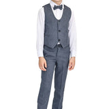 Boys Formal Suit 4 Piece Vest, Pants and Tie Dresswear Suit Set
