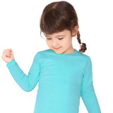 Lilax Girls' Basic Long Sleeve Round Neck Cotton T-Shirt