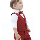 Boys 4-Piece Metal Chain Detailed Suit Set