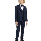Boys 5-Piece Slim Fit Textured Formal Suit Set