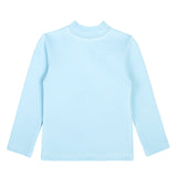 Girls' Basic Mock Turtleneck Long Sleeve Cotton Solid T-Shirt