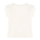 Girls' Basic Short Puff Sleeve Round Neck Cotton T-Shirt