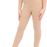 Girls' Basic Solid Full Length Cotton Soft Leggings