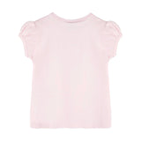 Girls' Basic Short Puff Sleeve Round Neck Cotton T-Shirt