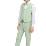 Boys Formal Suit 4 Piece Vest, Pants and Tie Dresswear Suit Set