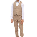 Boys Formal Suit 4 Piece Vest, Pants and Tie Dresswear Suit Set