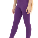 Girls' Basic Solid Full Length Cotton Soft Leggings