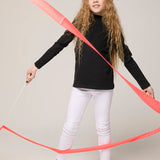 Girls' Basic Mock Turtleneck Long Sleeve Cotton Solid T-Shirt