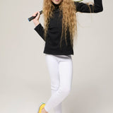 Girls' Basic Long Sleeve Turtleneck Cotton T-Shirt