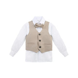 Boys 4-Piece Metal Chain Detailed Suit Set