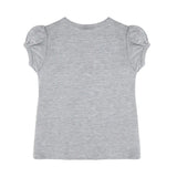 Girls' Basic Short Puff Sleeve Round Neck Cotton T-Shirt