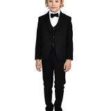 Boys 5-Piece Slim Fit Textured Formal Suit Set