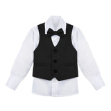Boys 5-Piece Slim Fit Textured Formal Suit Set
