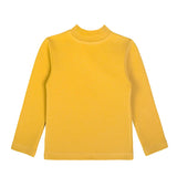 Girls' Basic Mock Turtleneck Long Sleeve Cotton Solid T-Shirt