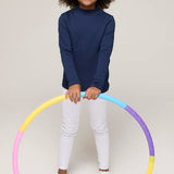 Girls' Basic Mock Turtleneck Long Sleeve Cotton Solid T-Shirt