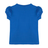 Girls' Basic Short Puff Sleeve Round Neck Cotton T-Shirt