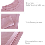 Lilax Girls' Basic Long Sleeve Round Neck Cotton T-Shirt