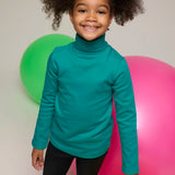 Girls' Basic Long Sleeve Turtleneck Cotton T-Shirt