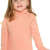 Girls' Basic Long Sleeve Turtleneck Cotton T-Shirt