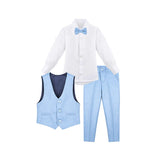 Boys Formal Suit 4 Piece Vest, Pants and Tie Dresswear Suit Set