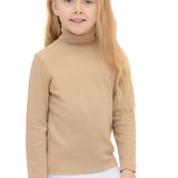 Girls' Basic Long Sleeve Turtleneck Cotton T-Shirt