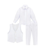 Boys Formal Suit 4 Piece Vest, Pants and Tie Dresswear Suit Set