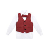 Boys 4-Piece Metal Chain Detailed Suit Set
