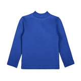 Girls' Basic Mock Turtleneck Long Sleeve Cotton Solid T-Shirt