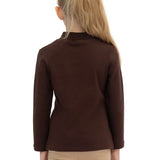 Girls' Basic Mock Turtleneck Long Sleeve Cotton Solid T-Shirt
