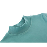 Girls' Basic Mock Turtleneck Long Sleeve Cotton Solid T-Shirt
