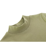 Girls' Basic Mock Turtleneck Long Sleeve Cotton Solid T-Shirt