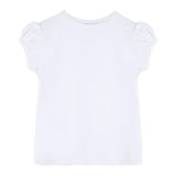 Girls' Basic Short Puff Sleeve Round Neck Cotton T-Shirt