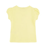 Girls' Basic Short Puff Sleeve Round Neck Cotton T-Shirt
