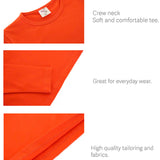 Lilax Girls' Basic Long Sleeve Round Neck Cotton T-Shirt