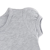 Girls' Basic Short Puff Sleeve Round Neck Cotton T-Shirt