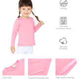 Lilax Girls' Basic Long Sleeve Round Neck Cotton T-Shirt