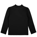 Girls' Basic Mock Turtleneck Long Sleeve Cotton Solid T-Shirt