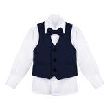 Boys 5-Piece Slim Fit Textured Formal Suit Set