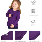 Lilax Girls' Basic Long Sleeve Round Neck Cotton T-Shirt