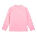 Girls' Basic Mock Turtleneck Long Sleeve Cotton Solid T-Shirt