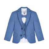 Boys 5-Piece Slim Fit Textured Formal Suit Set