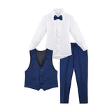 Boys Formal Suit 4 Piece Vest, Pants and Tie Dresswear Suit Set