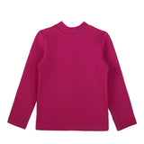 Girls' Basic Mock Turtleneck Long Sleeve Cotton Solid T-Shirt