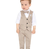 Boys 4-Piece Metal Chain Detailed Suit Set