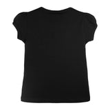 Girls' Basic Short Puff Sleeve Round Neck Cotton T-Shirt