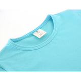 Girls' Basic Short Puff Sleeve Round Neck Cotton T-Shirt