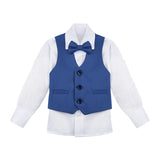 Boys 5-Piece Slim Fit Textured Formal Suit Set